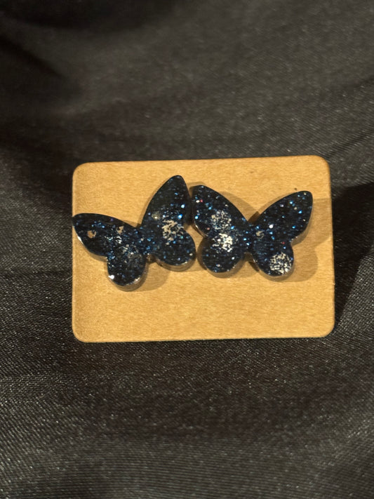 Midnight Butterfly Studs