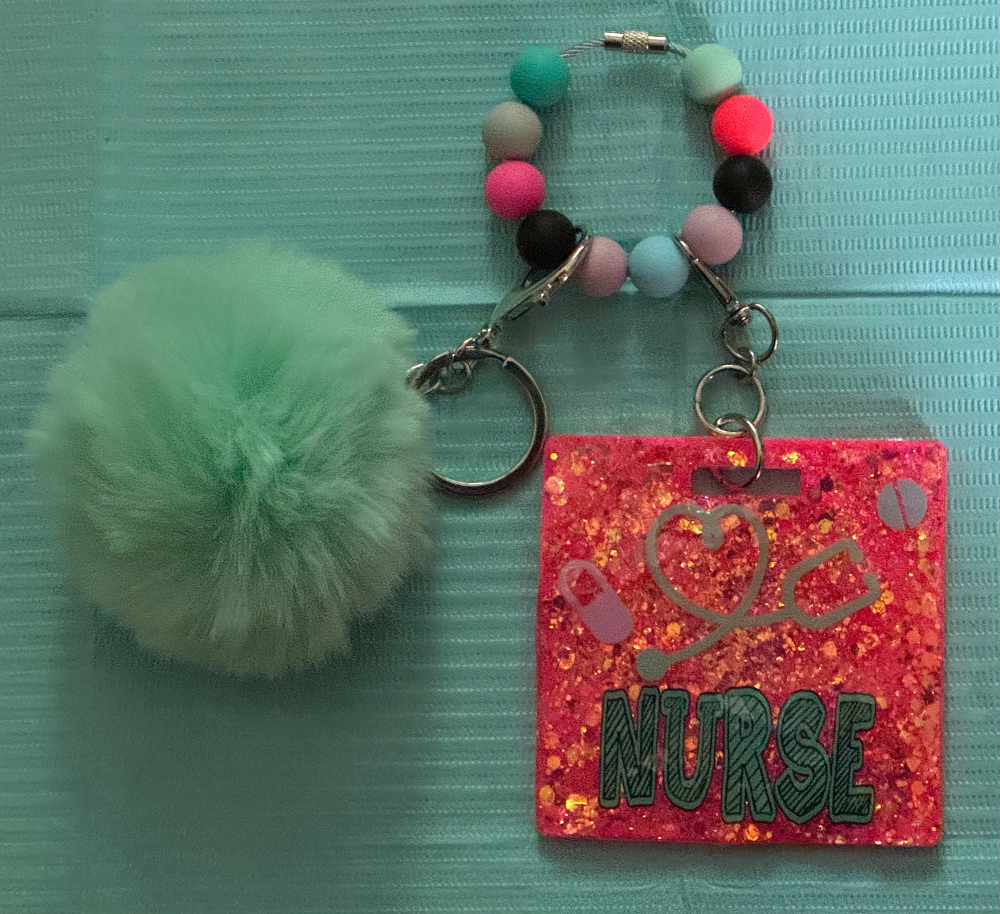 Beaded Nurse Badge Tag