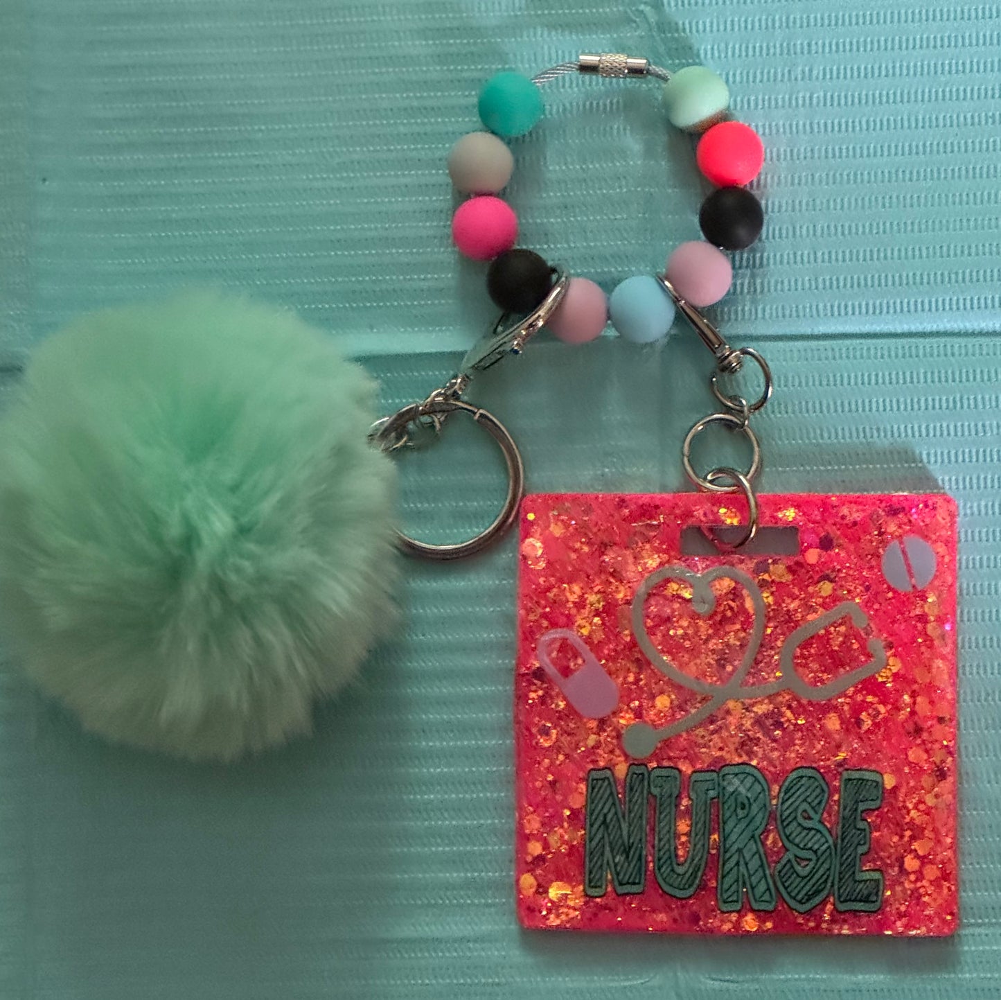 Beaded Nurse Badge Tag