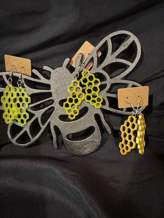 Honey Comb - Dangle Earrings