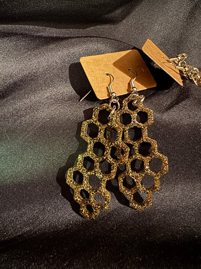Honey Comb - Dangle Earrings