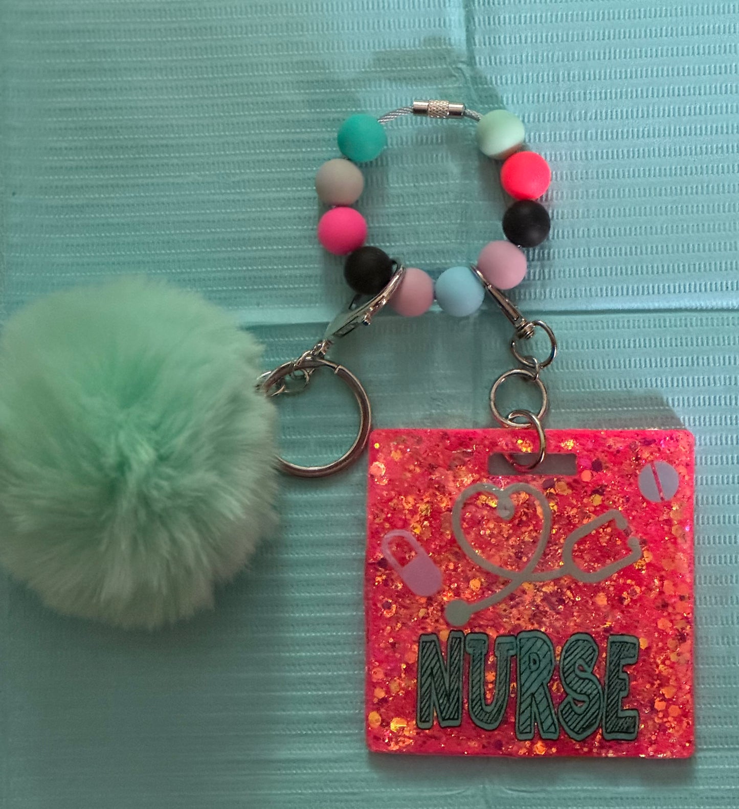 Beaded Nurse Badge Tag