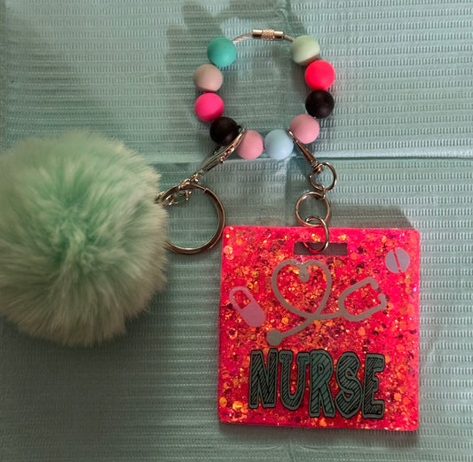 Beaded Nurse Badge Tag