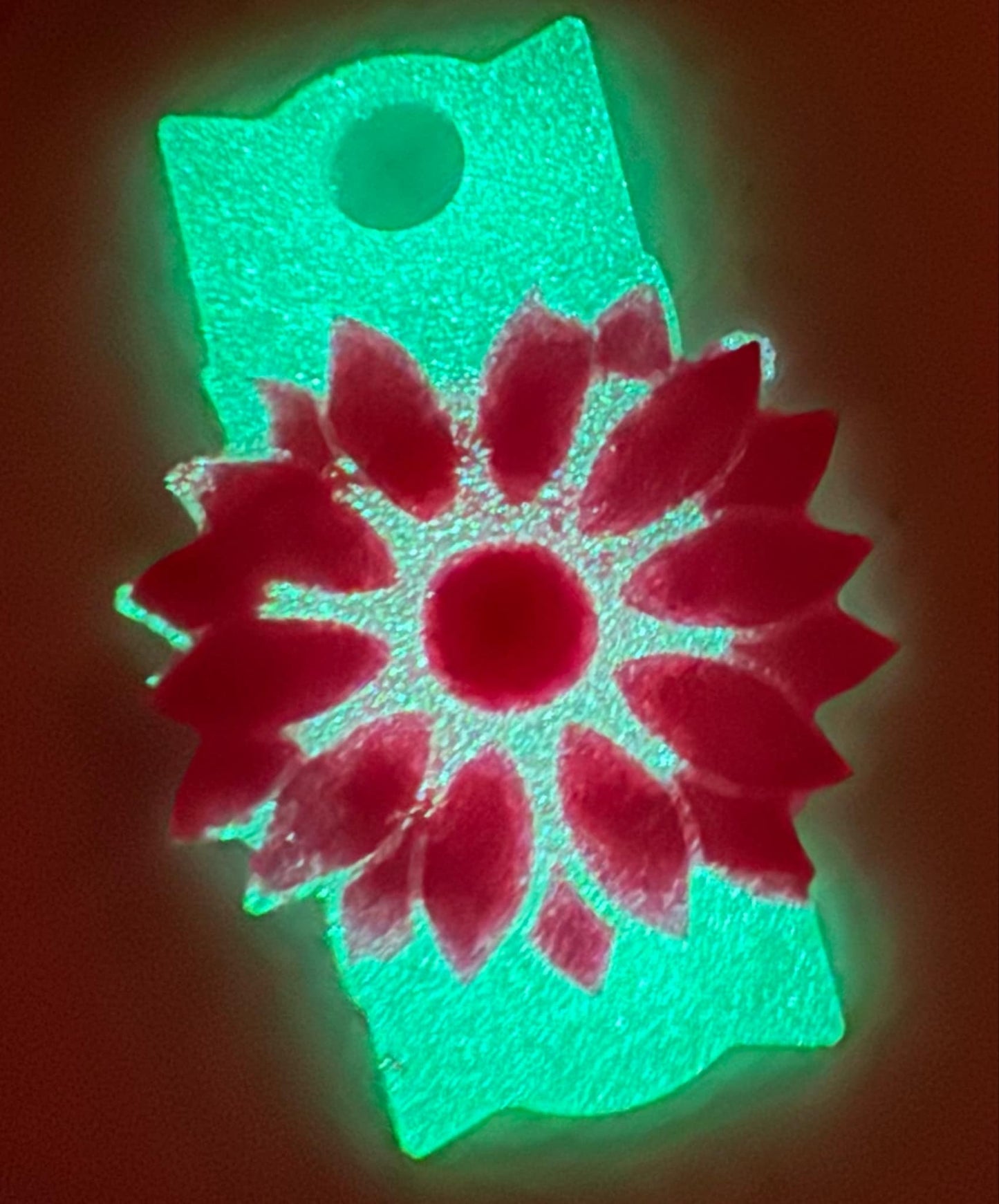 Flower Inset Tag w/ Bead Bar - GLOW