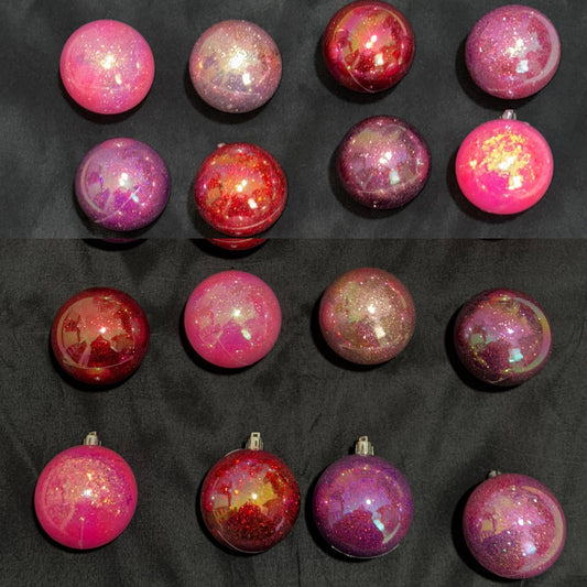 XOXO - 16 Piece Red, Pink, & Magenta Ornament Set