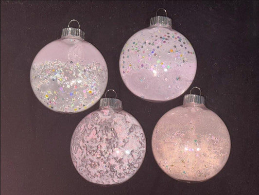Think Pink - Set of 4 Pink Ornaments